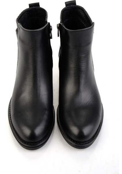 Siyah Siyah Hakiki Deri Kadın Bot & Bootie K02028733703 fırsatları