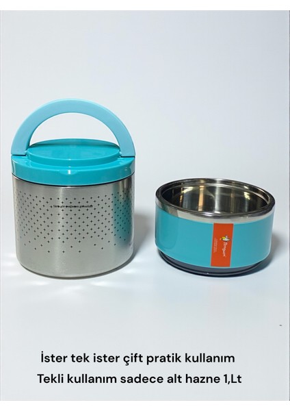 Çelik Yemek Termos Vakumlu Okul Iş Kamp Seyhat Beslenme Yemek Kabı 2li Sefer Tası Sızdırmaz 1,5lt fiyatları