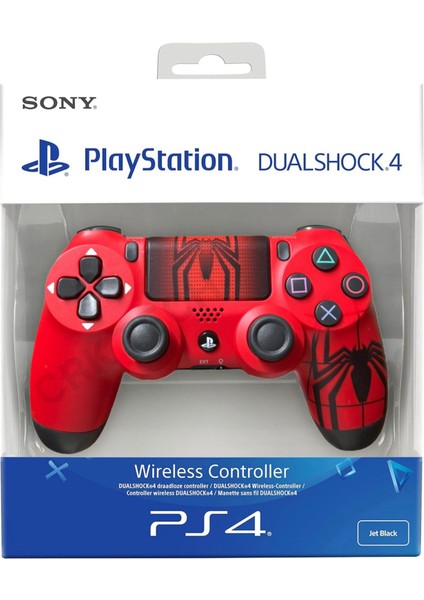 Ps4 Dualshock 4 V2 Gamepad Yeni Nesil Kol Spider-Man Desenli Pc + Ps4 + 1.5 mt Şarj Kablosu