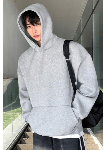 Erkek Sweatshirt Kanguru Cepli Içi Polarlı 3 Iplik Kapüşonlu Oversize sweatshirt Kanguru-Sweatshırt fiyatları