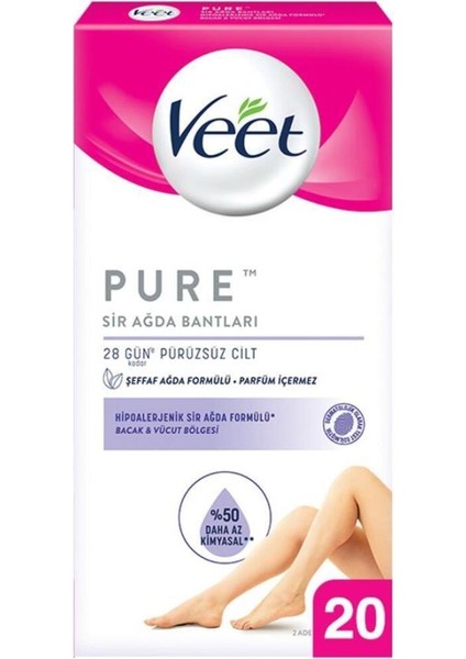 Doğal Ağda Bandı, Bacak ve Vücut Için, 20 Adet