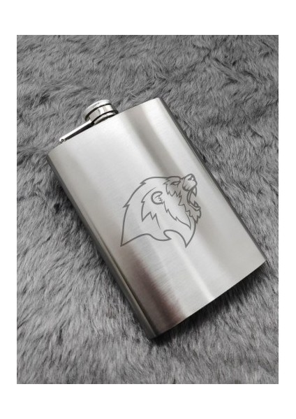 Unutulmaz Anlar Için Anıları Taşıyın Sevgiliye Özel Hediye Aslan Temalı 9 Oz Çelik Cep Matara 266 ml