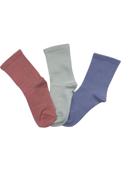 Kız Çocuk Düz Renk Soket 3'lü Paket