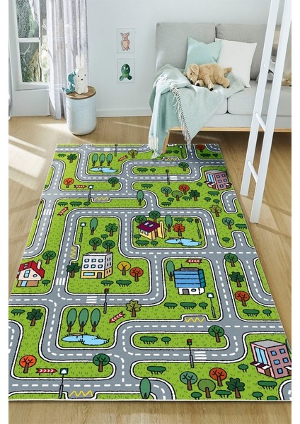 Minik Şehir, Büyük Hayaller: Oyun Halısıyla Keşfe Çık Eğitici Kaymaz Taban Oyun Halısı