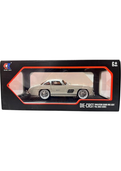 1:24 Metal Model Koleksiyon Araba Mercedes-Benz 300 Sl Beyaz 21 cm CZ174B