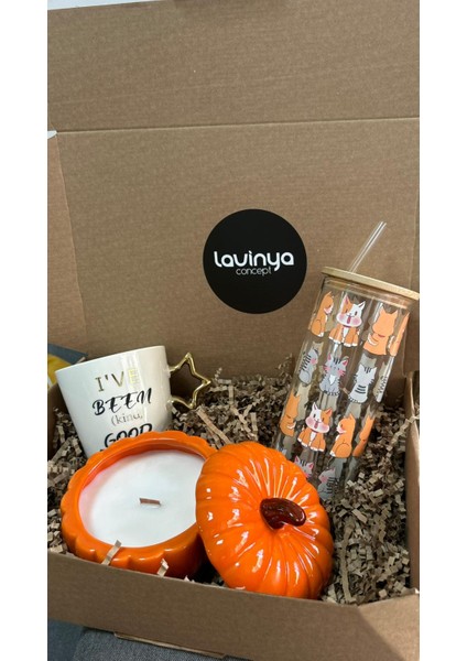 Hediye Kutusu - Kabak - Mum - Bardak - Meşrubat Bardağı