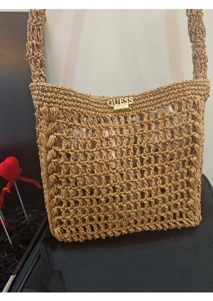☕ Solea Nature Hasır El Yapımı Örgü Çanta – Kahverengi Bohem Omuz Çantası fiyatları