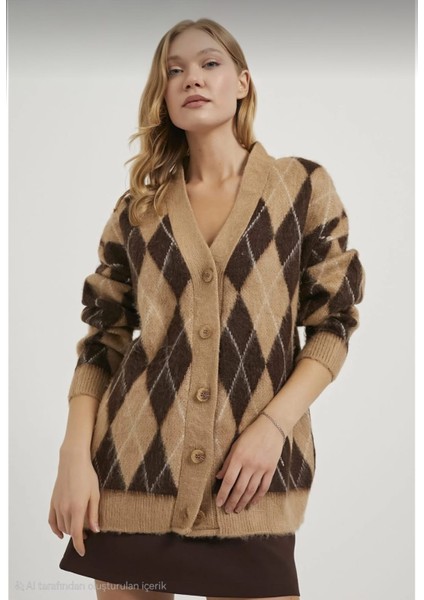 Kadın Ekose Desenli Premium Hırka modelleri