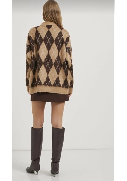 Kadın Ekose Desenli Premium Hırka fırsatları