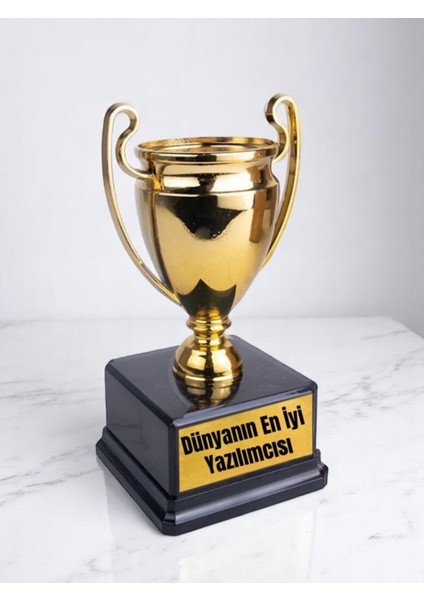 Dünyanın En Iyi Yazılımcısı Baskılı Ödül Kupası 23 cm Yazılımcıya Hediyelik Eşya