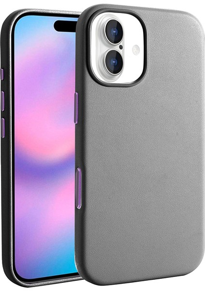 iPhone 17 Kılıf M-Safe Şarj Özellikli Pu Deri Görünümlü Kupra Kılıf