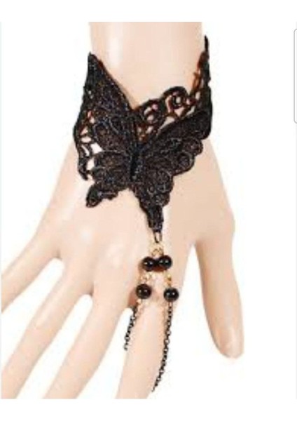 Zarif Siyah Incili Dantel Şahmeranı ile Göz Alıcı Şıklık