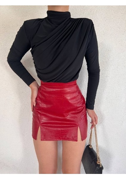 Kadın Yarım Boğaz Büzgülü Sandy Kumaş Bluz fırsatları