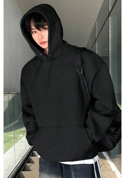 Erkek Sweatshirt Kanguru Cepli Içi Polarlı 3 Iplik Kapüşonlu Oversize sweatshirt Kanguru-Sweatshırt fiyatları