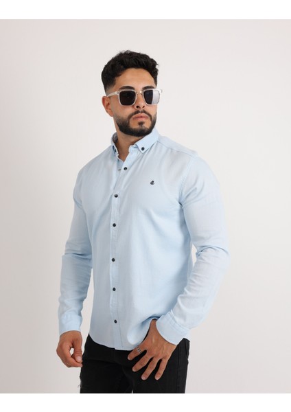 Modern Slim Fit Casual Likralı Pamuklu Armürlü Erkek Gömlek fiyatları