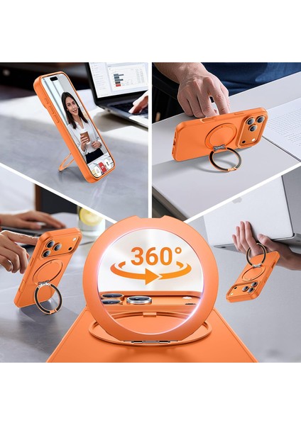 Apple iPhone 17 Pro Max Kılıf Magsafe Halkalı 360 Dönebilen Yüzüklü Standlı Armour Mat Mıknatıslı Kapak fiyatları