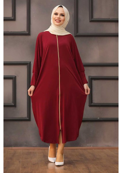 Bordo Tesettür Ferace 1772BR