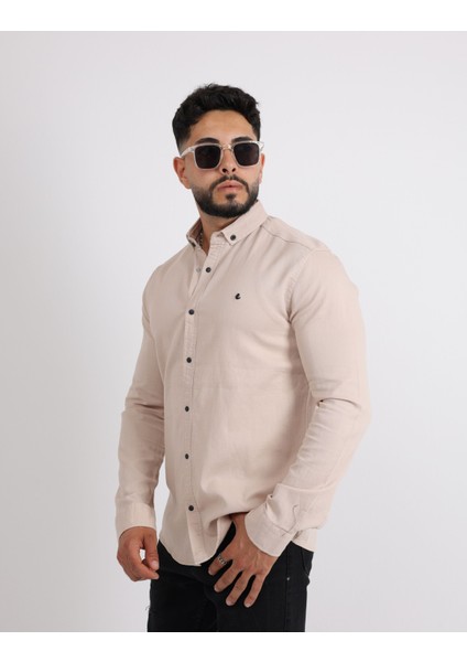 Modern Slim Fit Casual Likralı Pamuklu Armürlü Erkek Gömlek fiyatları