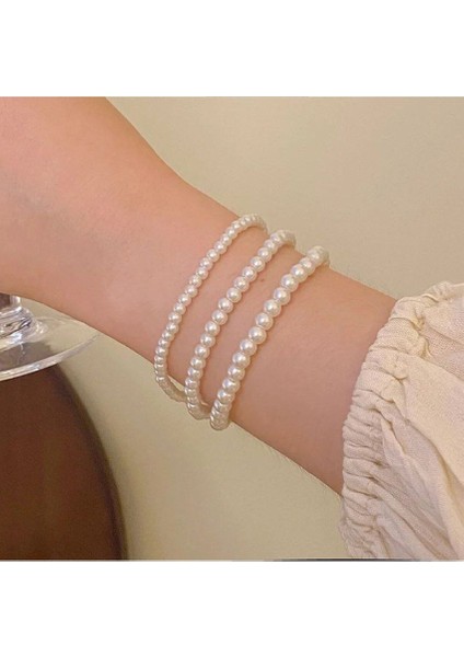 Şıklığınızı Tamamlayacak 3'lü Incili Kadın Bileklik Seti