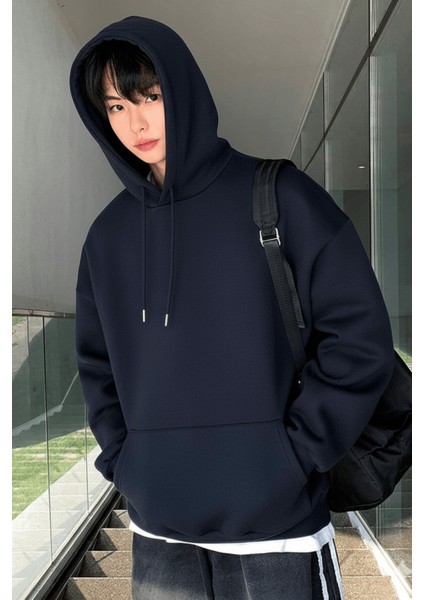 Erkek Sweatshirt Kanguru Cepli Içi Polarlı 3 Iplik Kapüşonlu Oversize sweatshirt Kanguru-Sweatshırt fiyatları