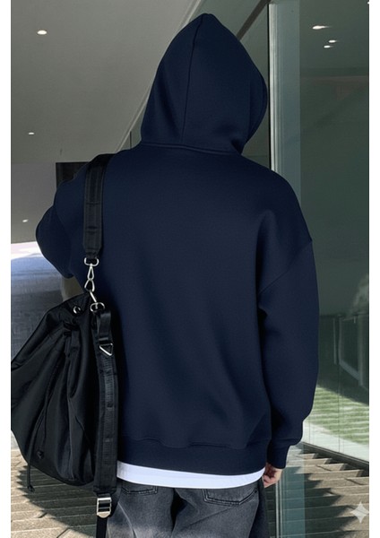 Erkek Sweatshirt Kanguru Cepli Içi Polarlı 3 Iplik Kapüşonlu Oversize sweatshirt Kanguru-Sweatshırt modelleri