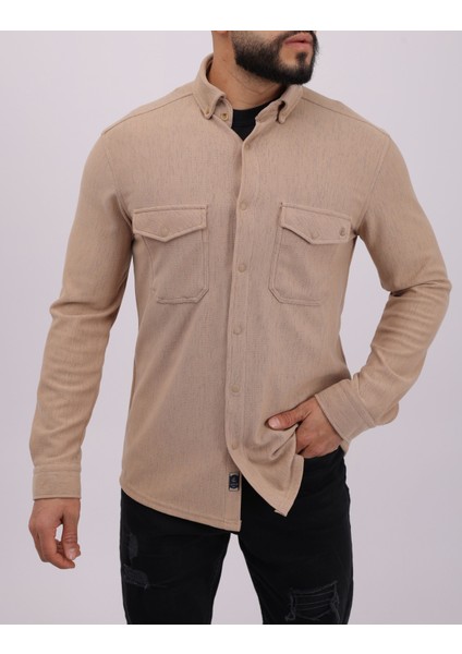 Minimalist Tasarım Likralı Örme Jakarlı Erkek Gömlek fiyatları