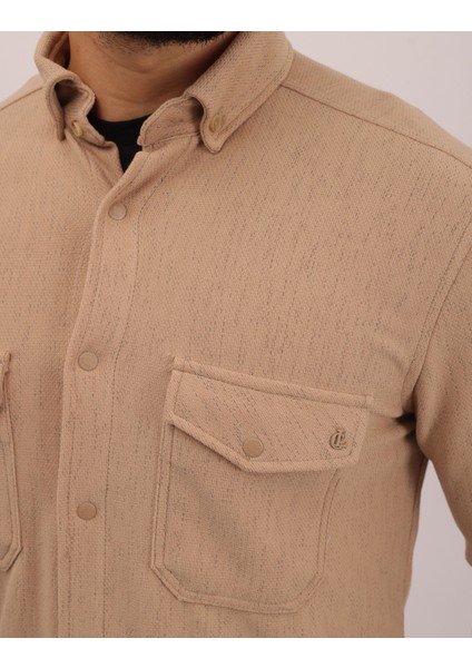 Minimalist Tasarım Likralı Örme Jakarlı Erkek Gömlek modelleri