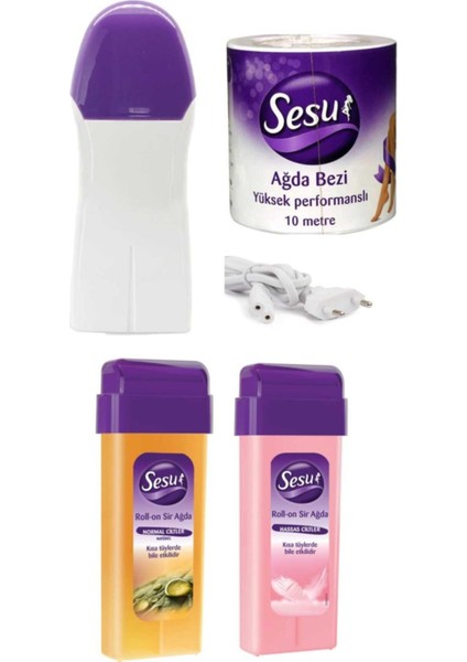 2 Adet Roll-On Ağda Seti, Garantili Makine ve 10MT Ağda Bezi