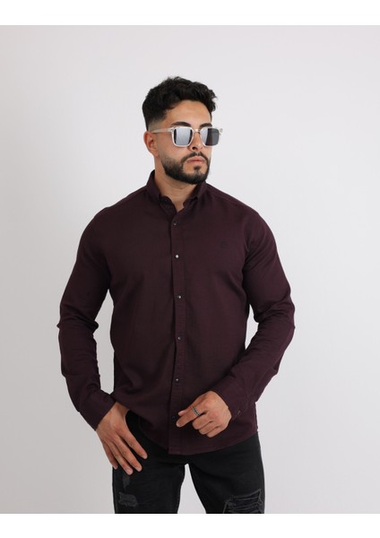 Modern Slim Fit Casual Likralı Pamuklu Armürlü Erkek Gömlek fiyatları
