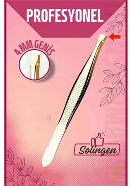 4 mm Geniş Uçlu Profesyonel Paslanmaz Çelik Cımbız