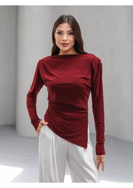 Asımetrık Kesım Vatkalı Bluz