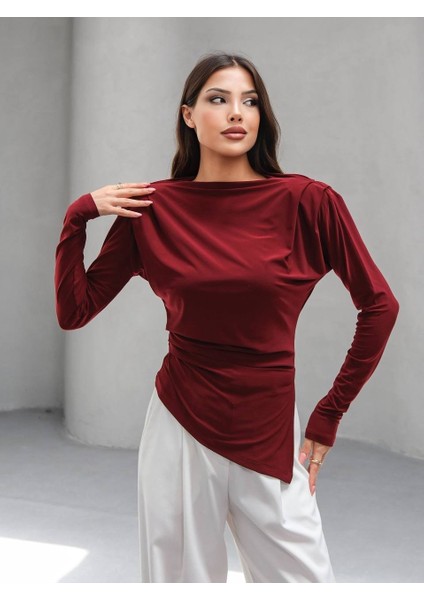 Asımetrık Kesım Vatkalı Bluz fiyatları