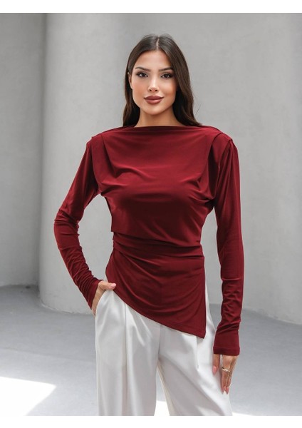 Asımetrık Kesım Vatkalı Bluz modelleri