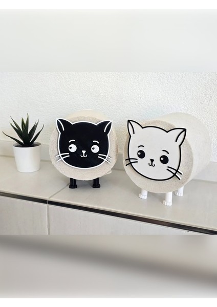 2'li Set Kedi Tuvalet Kağıtlığı Tekli-Birden Fazla Al Üst Üste Koy