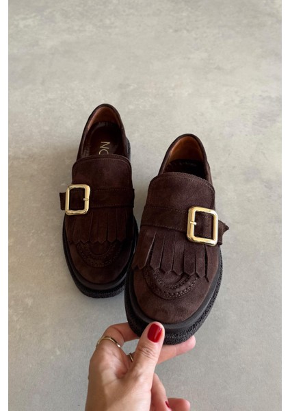 Astana Kahverengi Hakiki Deri Loafer