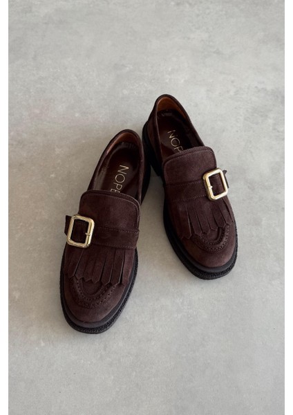 Astana Kahverengi Hakiki Deri Loafer modelleri