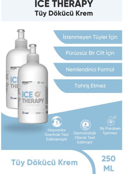 Yumuşak ve Pürüzsüz Cilt Için Tüy Dökücü Krem 250 ml 2'li Paket