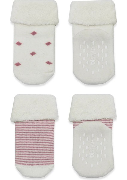 Bistyle 2'li Havlu Soket Kaymaz Çorap 10504 Ekru Pudra modelleri