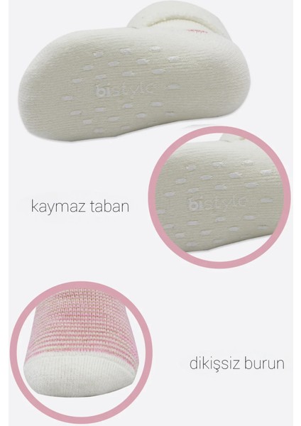 Bistyle 2'li Havlu Soket Kaymaz Çorap 10504 Ekru Pudra indirimleri