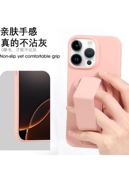 iPhone 11 Uyumlu Magsafe Özellikli Standlı Track Silikon Kılıf Pembe indirimleri