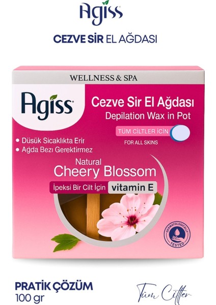 Doğal Ağda Seti, 100G, Spatula ve Temizleme Mendili ile Cilt Bakımı