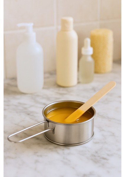 Doğal Ağda Seti, 100G, Spatula ve Temizleme Mendili ile Cilt Bakımı