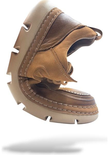 G25K551 Hafif Tasarım Hakiki Nubuk Deri Erkek Camel Kahverengisi Konfor Ayakkabı