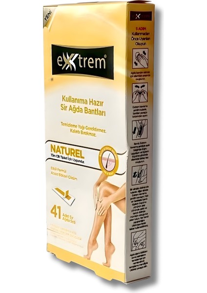 Pratik ve Doğal Hazır Ağda Bantları, 41 Adet, Tüm Cilt Tiplerine Uygun fırsatları