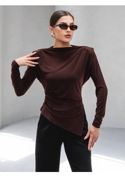 Asımetrık Kesım Vatkalı Bluz modelleri