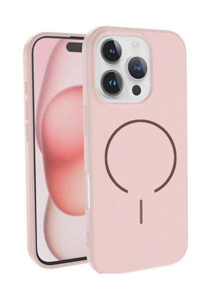 iPhone 11 Magsafe Özellikli Içi Kadife Yumuşak Aqua Silikon Kılıf Pınk