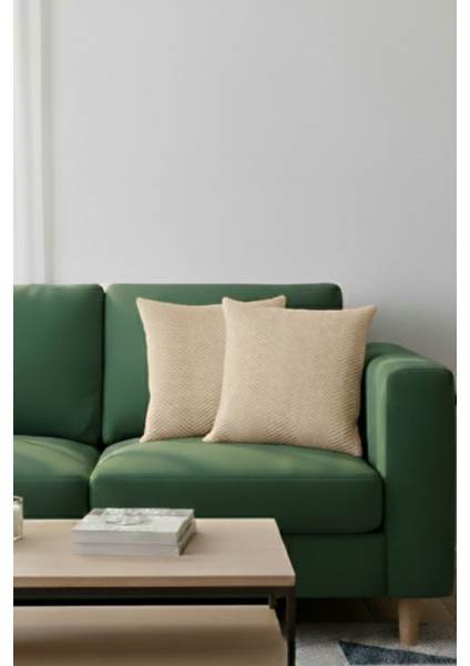 Bej Pamuklu Dekoratif Kırlent Kılıfı 43X43 2 Adet fiyatları