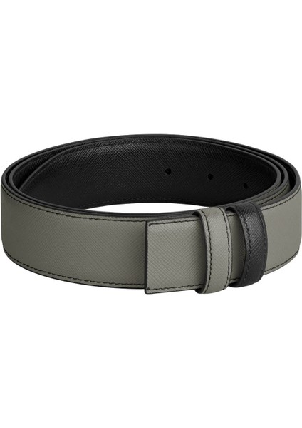 Gri ve Siyah 35 mm Çift Taraflı Deri Kemer Kayışı 199673