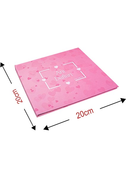 Kalpli Pembe Anı Defteri – 40 Fotoğraf Baskılı, Stickerlı ve Beyaz Jel Kalemli Hazır Romantik Hatıra Albümü (20X20 Cm) modelleri