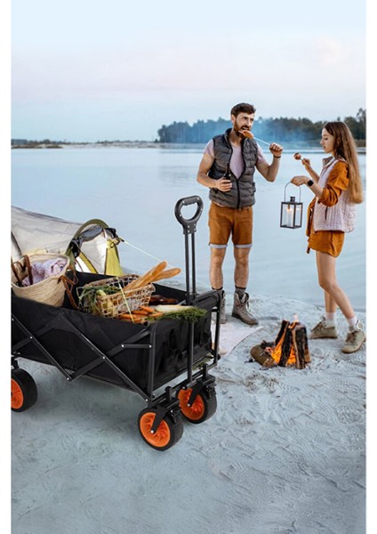 Yüksek Kapasite Frenli Su Geçirmez Katlanır Vagon El Arabası Kamp Piknik Plaj Pazar Market Koli Yük Paket fiyatları